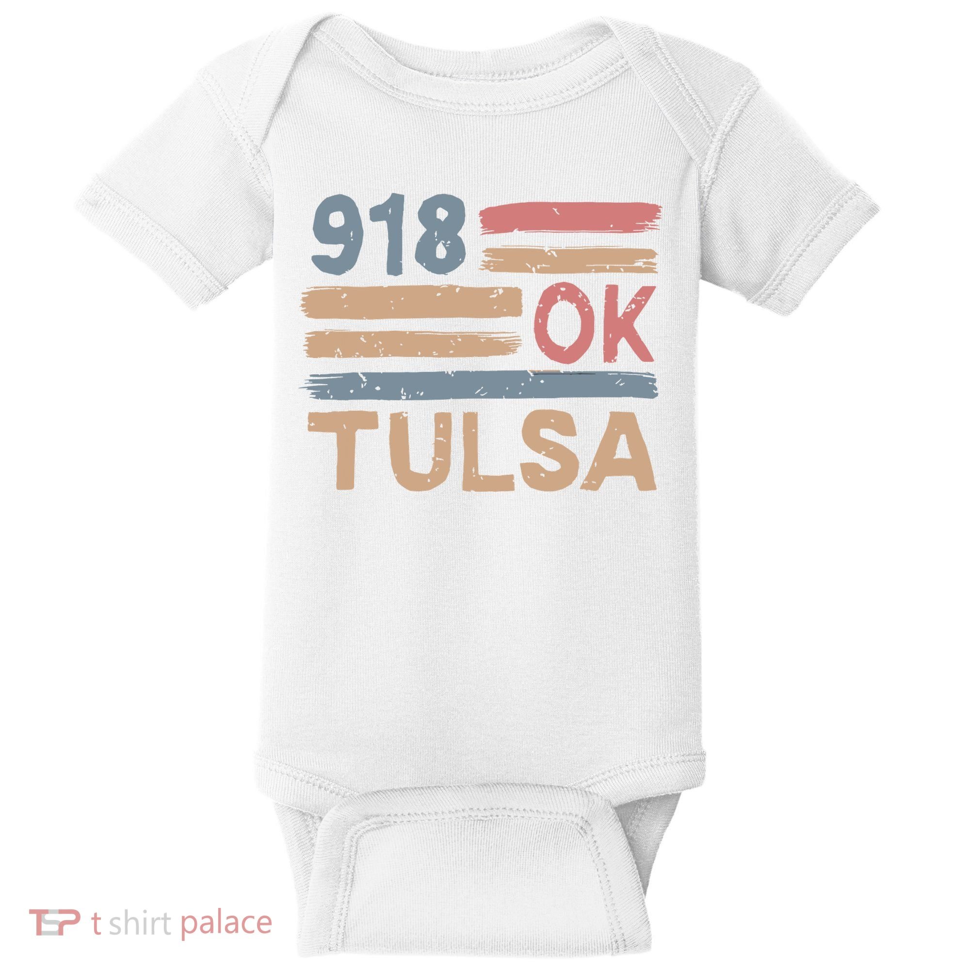 Retro Tulsa Area Code 918 Residents State Oklahoma Baby Bodysuit