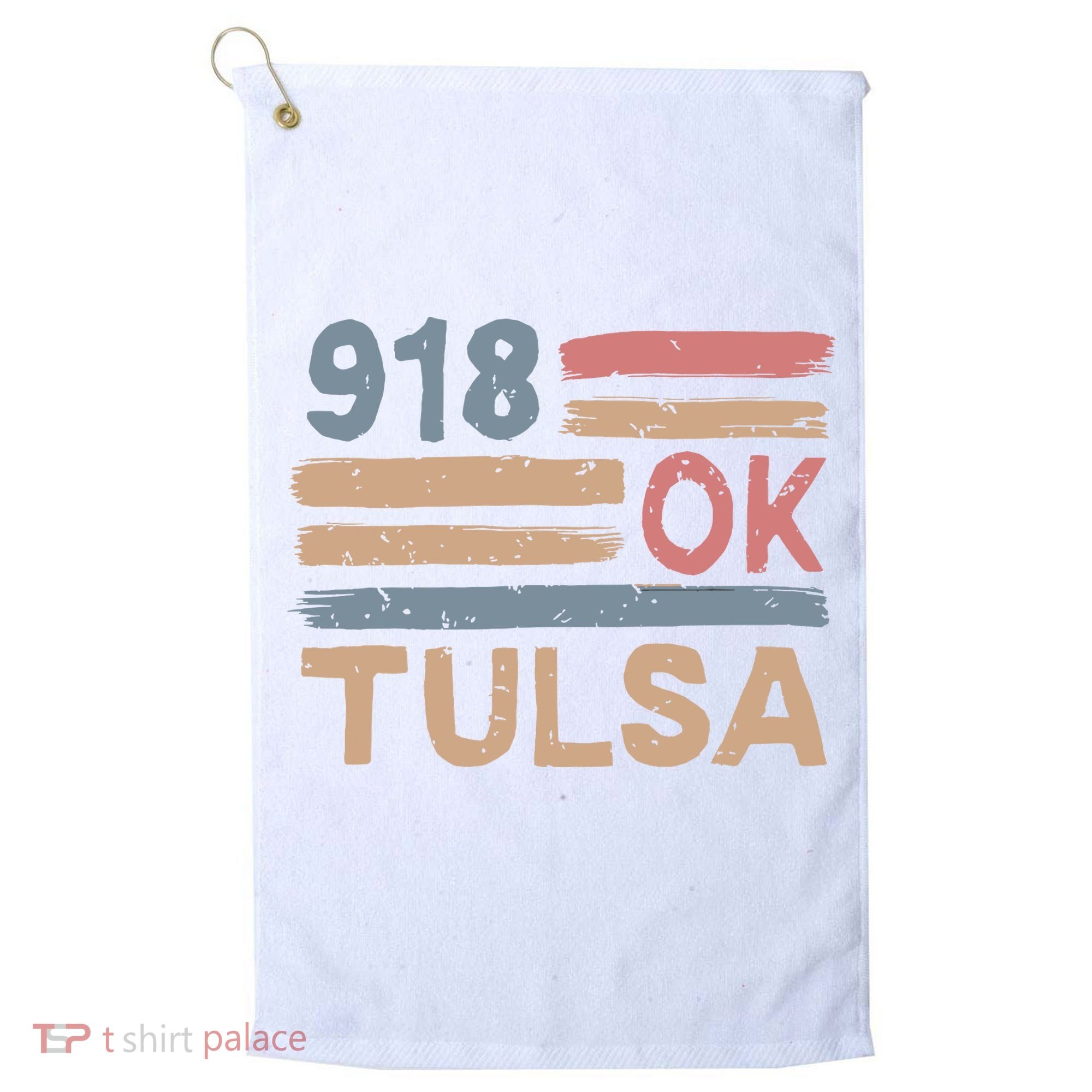 Retro Tulsa Area Code 918 Residents State Oklahoma Golf Towel
