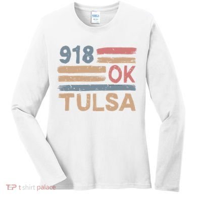 Retro Tulsa Area Code 918 Residents State Oklahoma Women's Long Sleeve Shirt