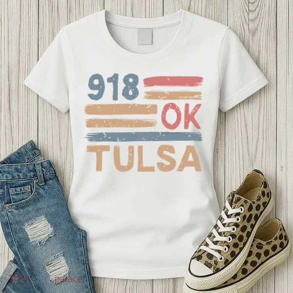 Retro Tulsa Area Code 918 Residents State Oklahoma Women's T-Shirt