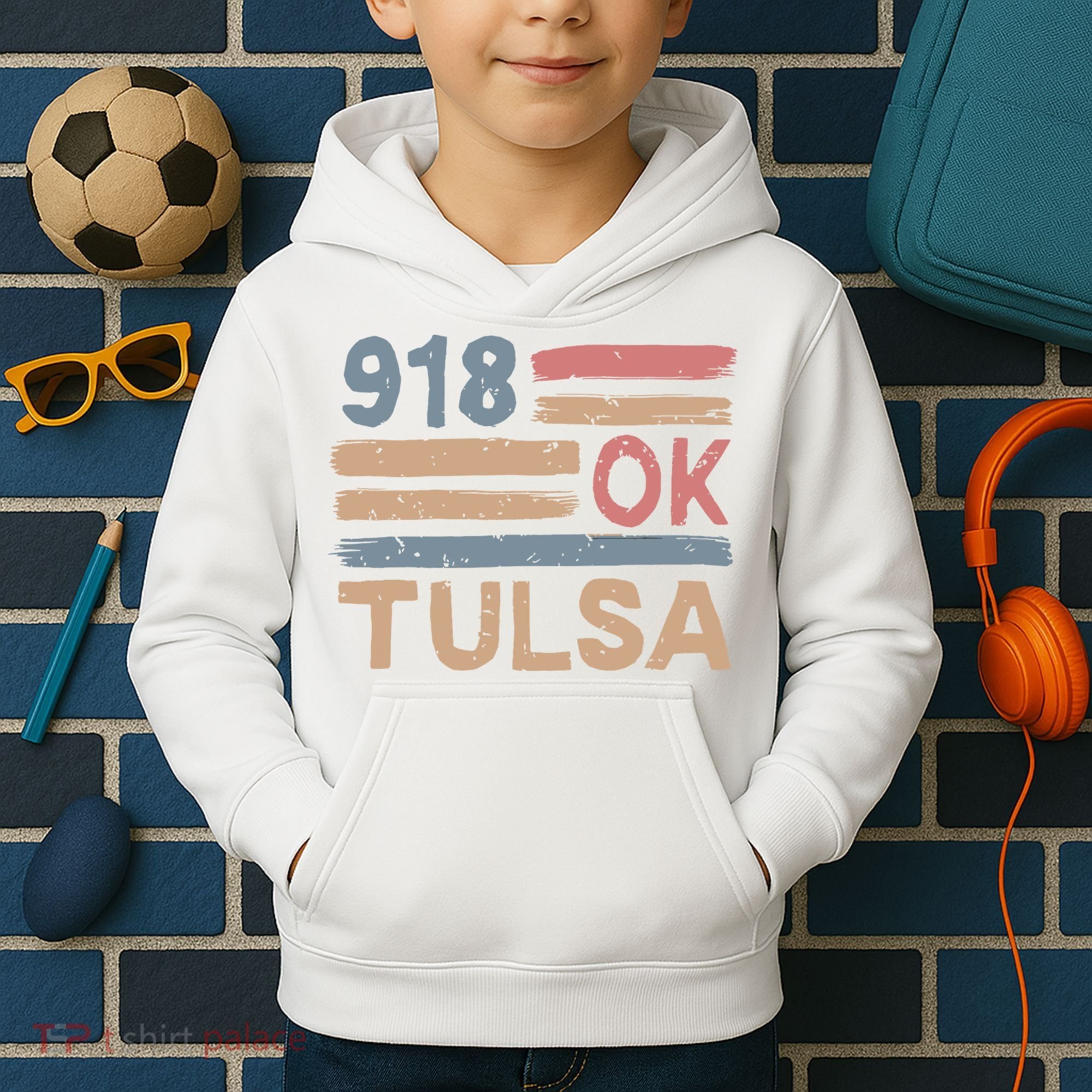 Retro Tulsa Area Code 918 Residents State Oklahoma Kids Hoodie