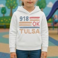Retro Tulsa Area Code 918 Residents State Oklahoma Kids Hoodie thumb 3