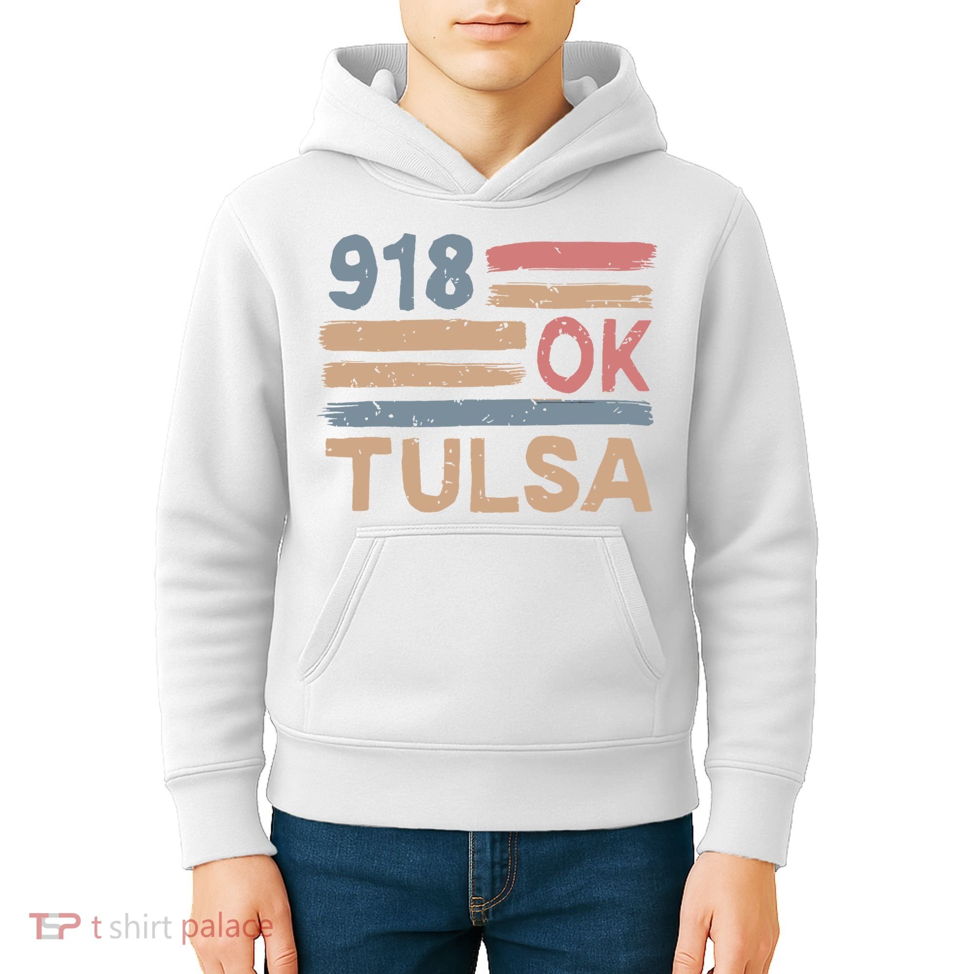Retro Tulsa Area Code 918 Residents State Oklahoma Kids Hoodie
