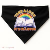 Retro Take A Look It's In A Book Reading Fan USA-Made Doggie Bandana thumb 0