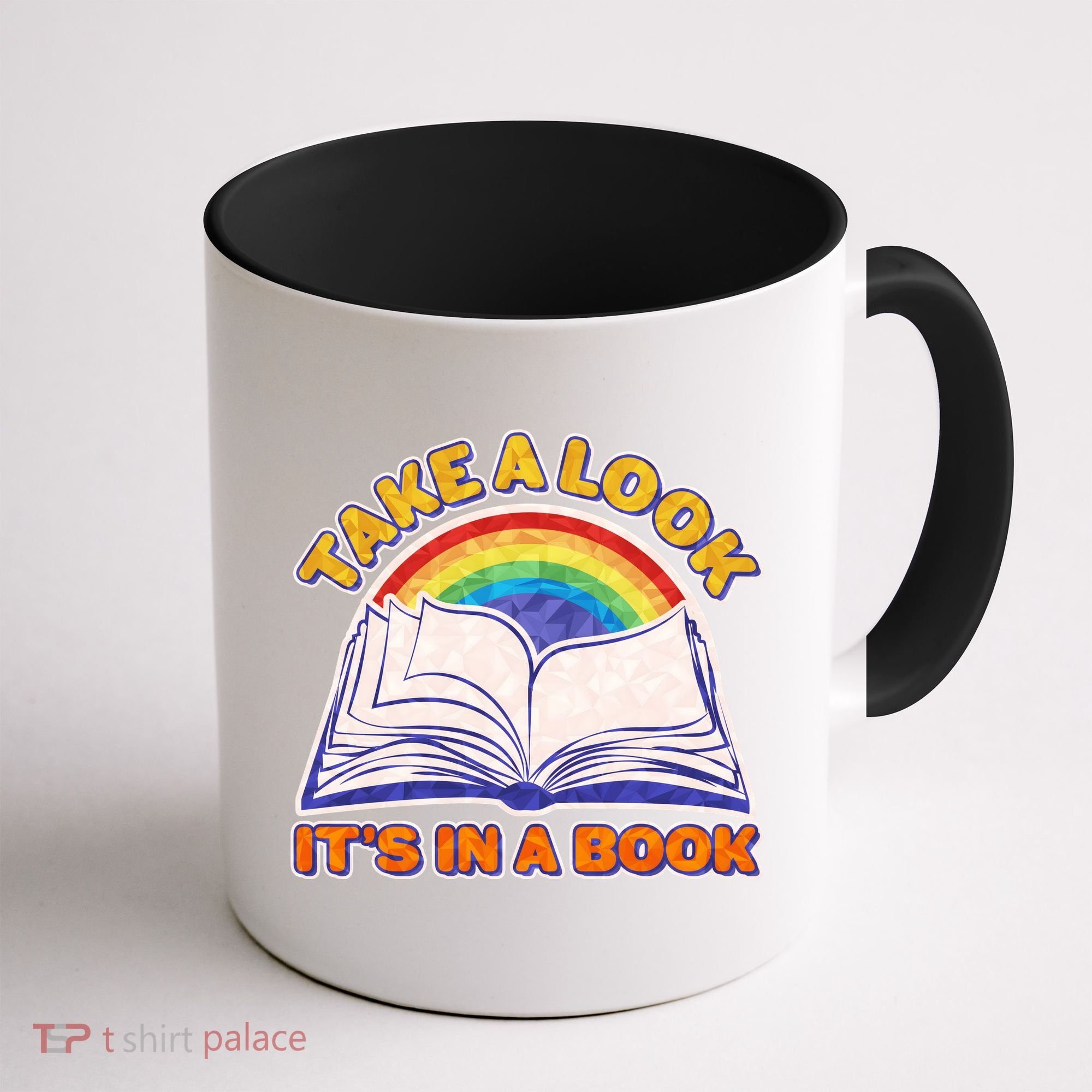 Retro Take A Look It's In A Book Reading Fan Coffee Mug