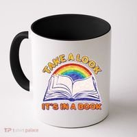 Retro Take A Look It's In A Book Reading Fan Coffee Mug thumb 0