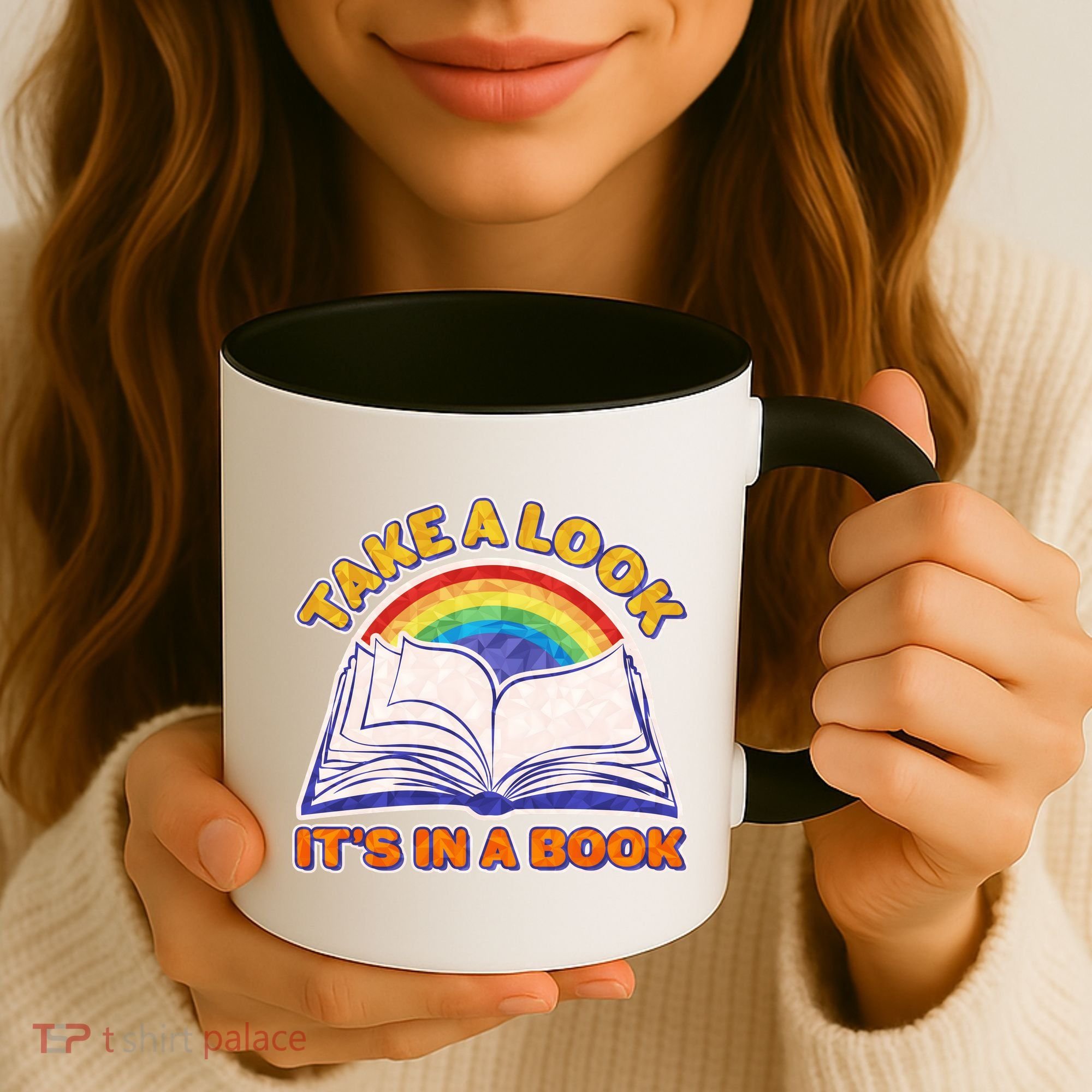 Retro Take A Look It's In A Book Reading Fan Coffee Mug