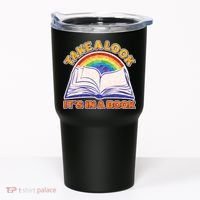 Retro Take A Look It's In A Book Reading Fan Tumbler thumb 0