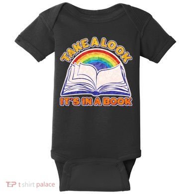 Retro Take A Look It's In A Book Reading Fan Baby Bodysuit