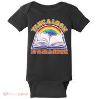 Retro Take A Look It's In A Book Reading Fan Baby Bodysuit thumb 0