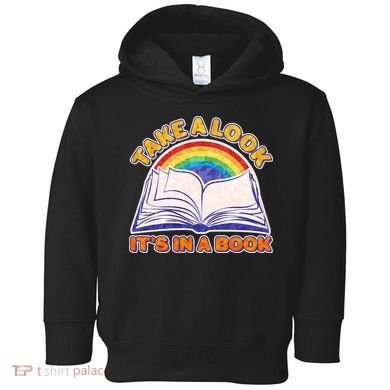 Retro Take A Look It's In A Book Reading Fan Toddler Hoodie