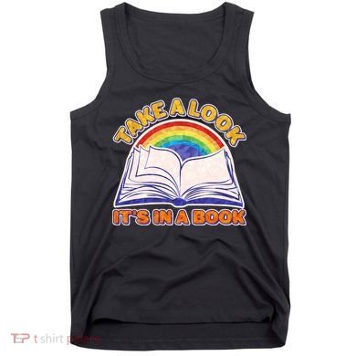 Retro Take A Look It's In A Book Reading Fan Tank Top