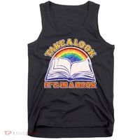 Retro Take A Look It's In A Book Reading Fan Tank Top thumb 0