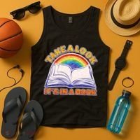 Retro Take A Look It's In A Book Reading Fan Tank Top thumb 4