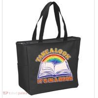 Retro Take A Look It's In A Book Reading Fan Tote Bag thumb 2