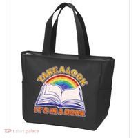 Retro Take A Look It's In A Book Reading Fan Tote Bag thumb 3
