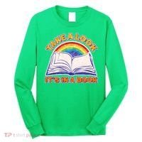 Retro Take A Look It's In A Book Reading Fan Long Sleeve Shirt thumb 0
