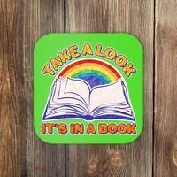 Retro Take A Look It's In A Book Reading Fan Coaster thumb 0