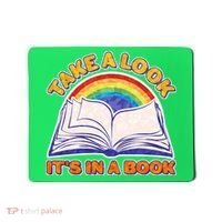 Retro Take A Look It's In A Book Reading Fan Mousepad thumb 0