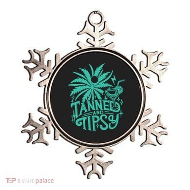 Retro Tanned And Tipsy Beach Summer Vacation Funny Ornament