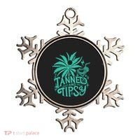 Retro Tanned And Tipsy Beach Summer Vacation Funny Ornament thumb 0