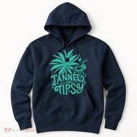 Retro Tanned And Tipsy Beach Summer Vacation Funny Hoodie thumb 0