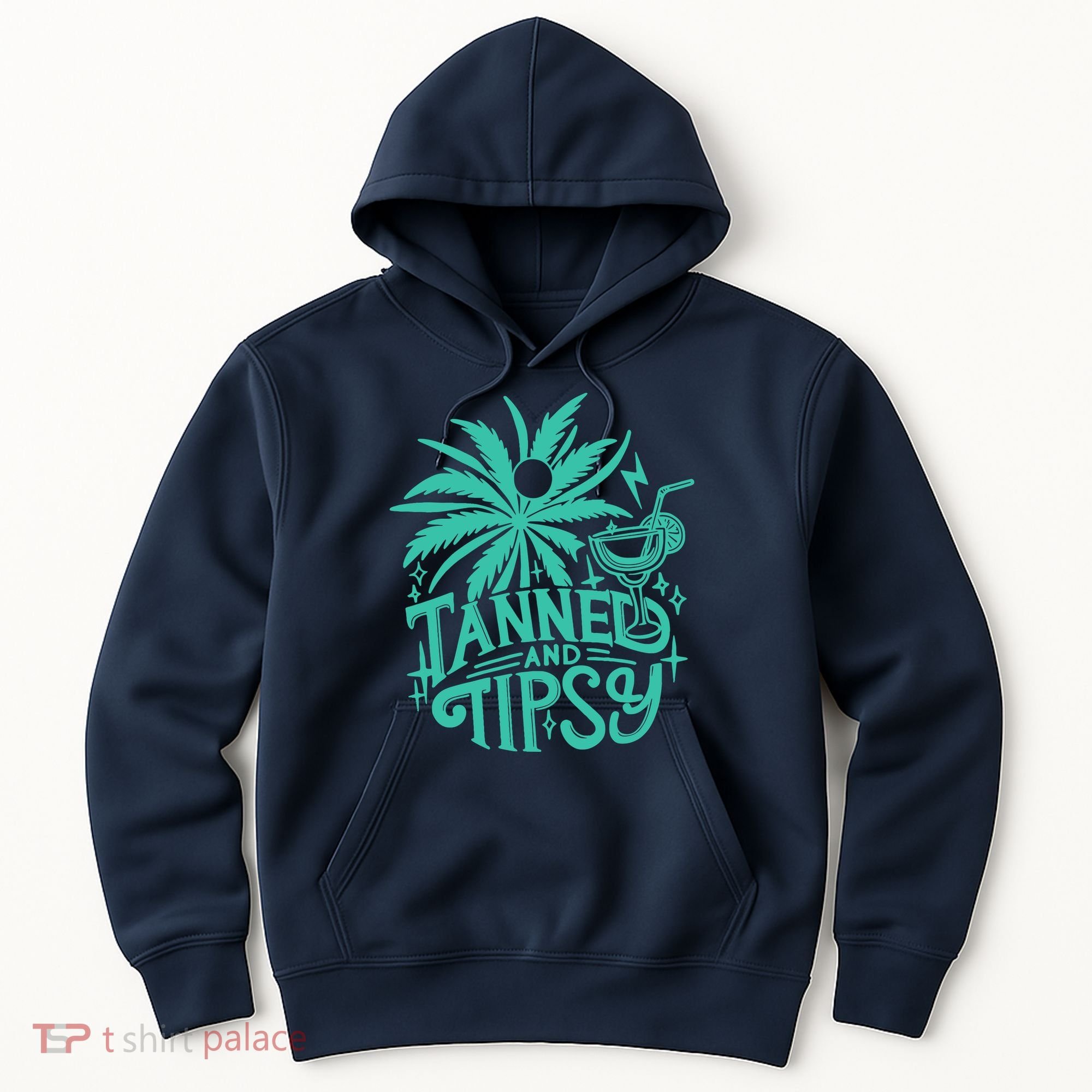 Retro Tanned And Tipsy Beach Summer Vacation Funny Hoodie