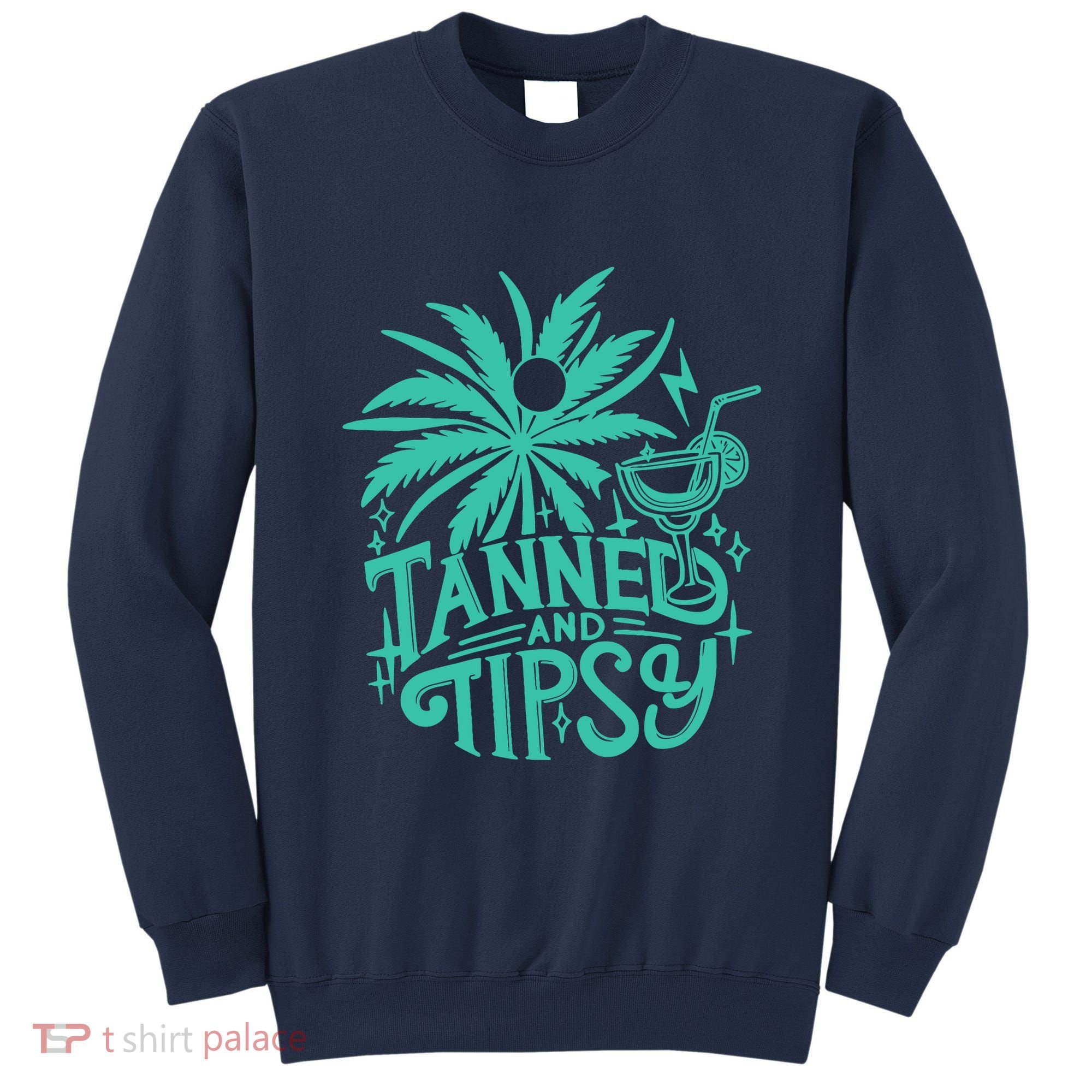 Retro Tanned And Tipsy Beach Summer Vacation Funny Sweatshirt