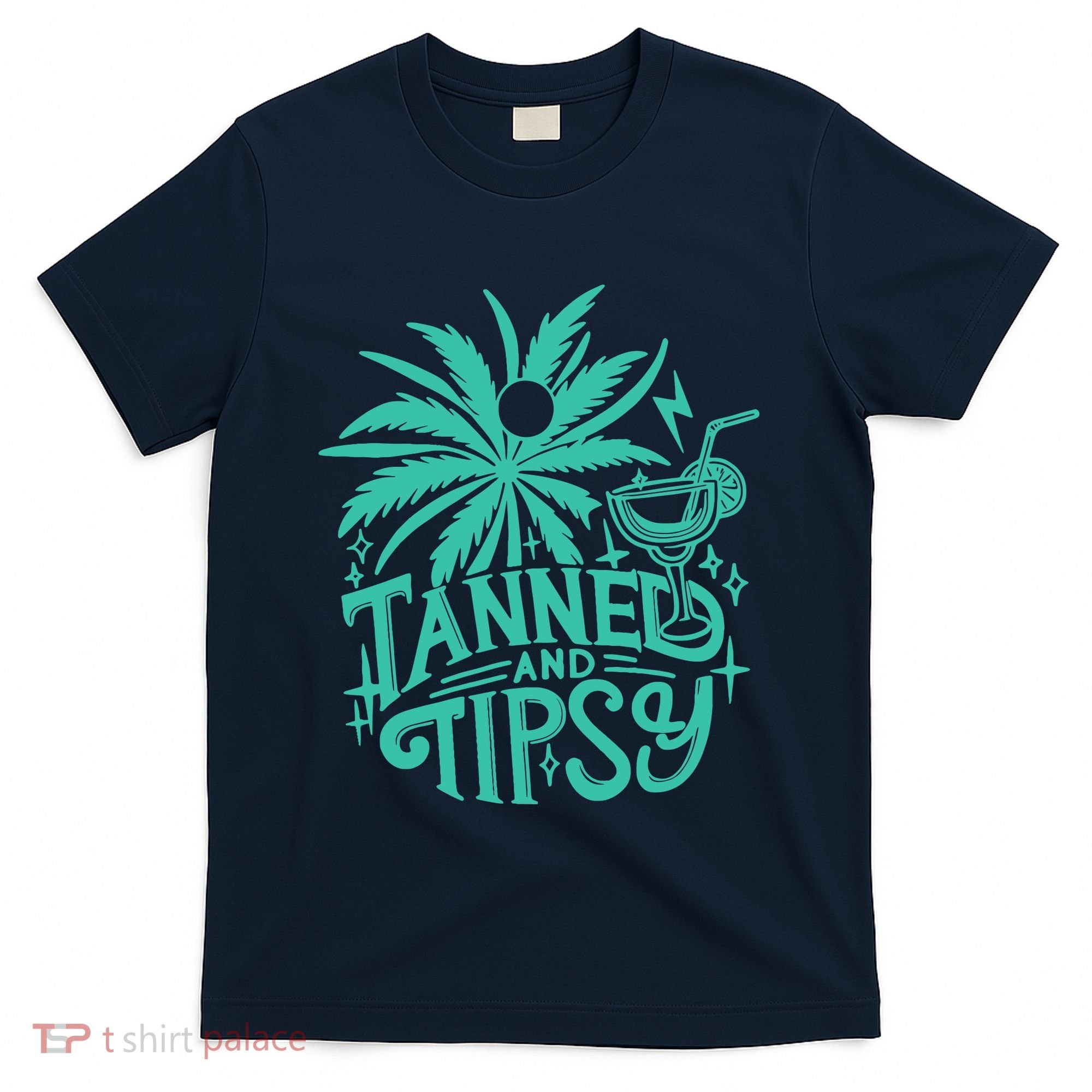 Retro Tanned And Tipsy Beach Summer Vacation Funny T-Shirt