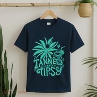 Retro Tanned And Tipsy Beach Summer Vacation Funny T-Shirt thumb 2