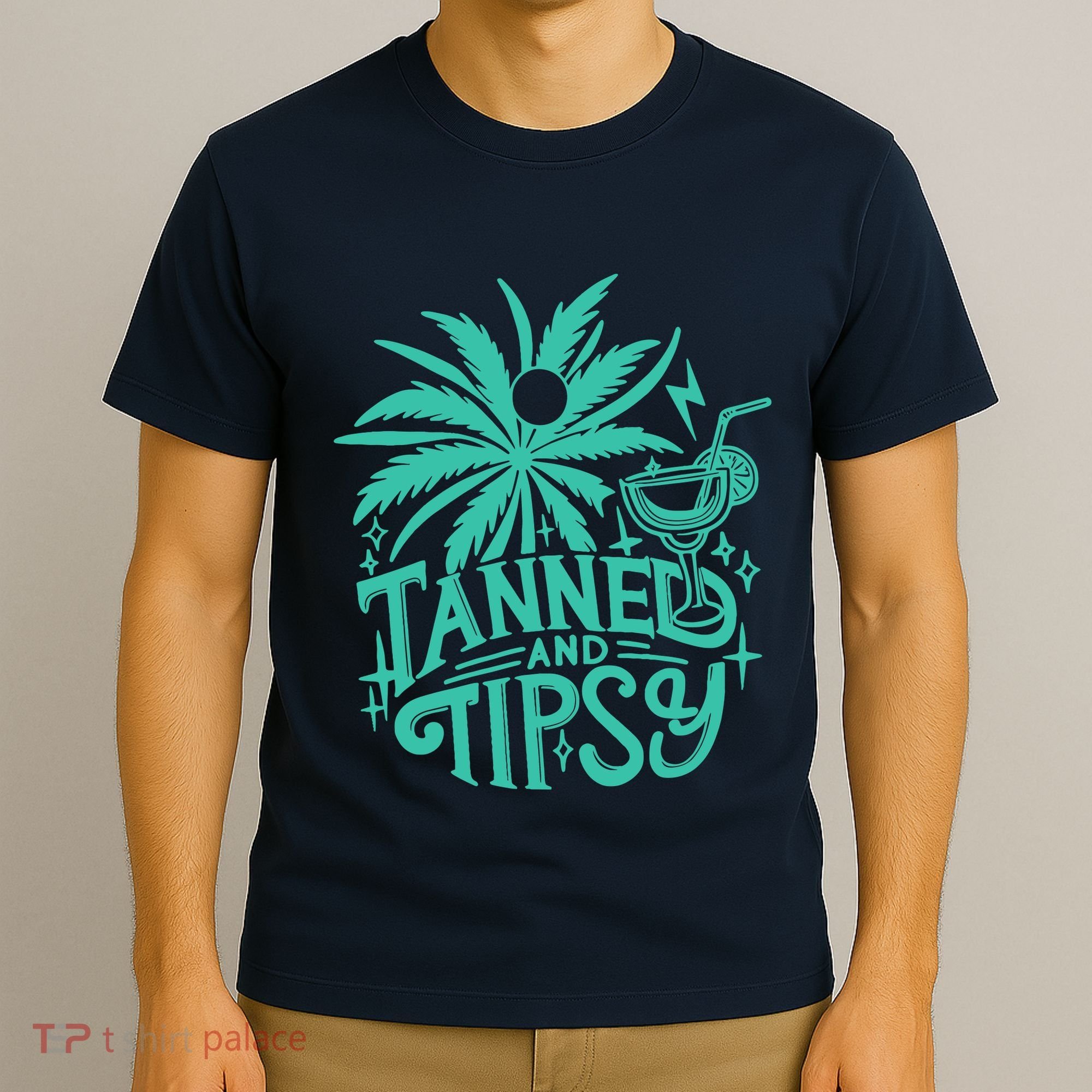 Retro Tanned And Tipsy Beach Summer Vacation Funny T-Shirt