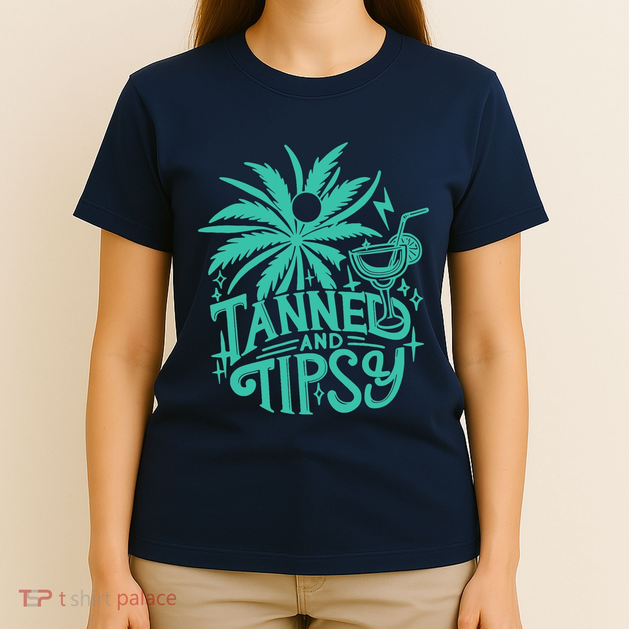 Retro Tanned And Tipsy Beach Summer Vacation Funny T-Shirt