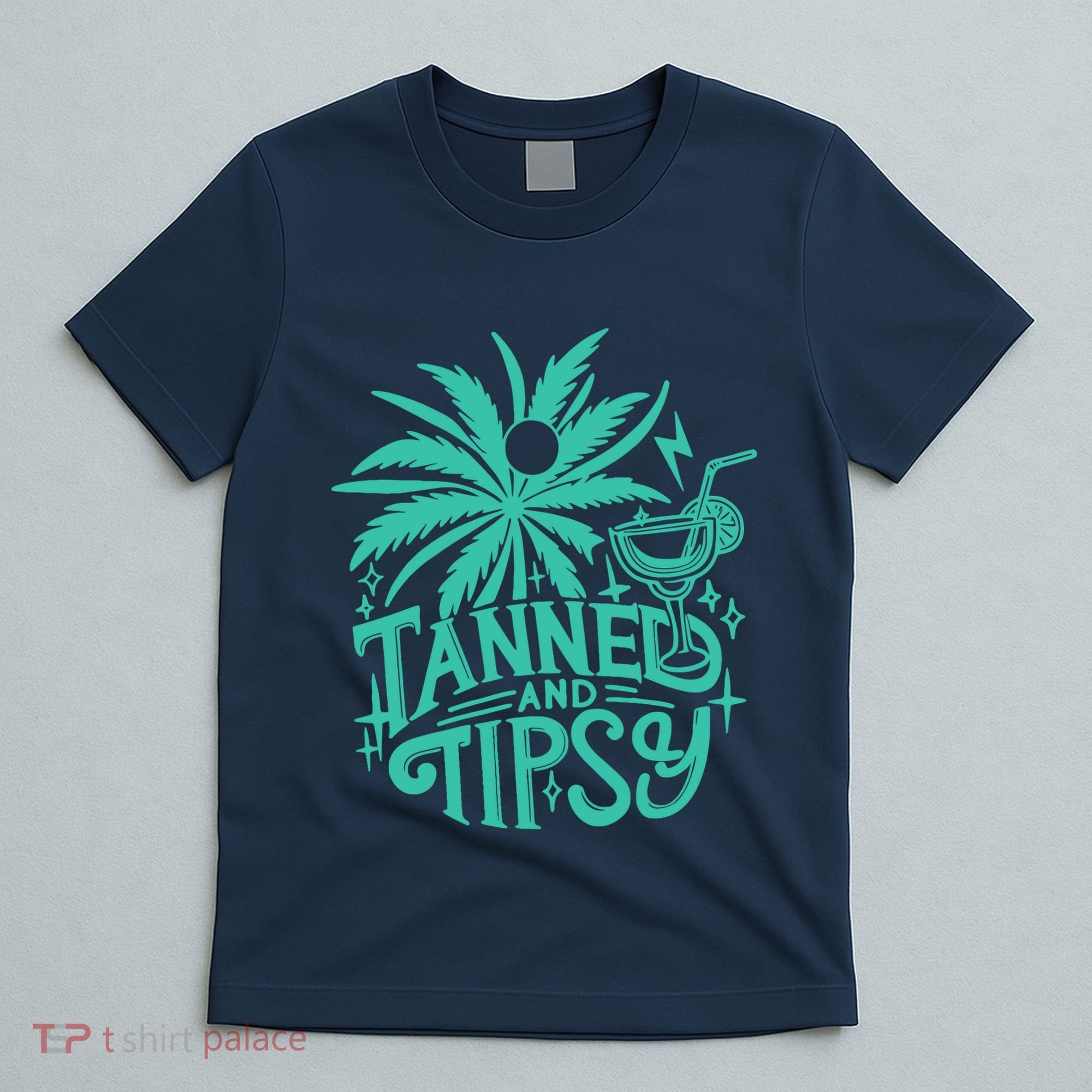 Retro Tanned And Tipsy Beach Summer Vacation Funny T-Shirt