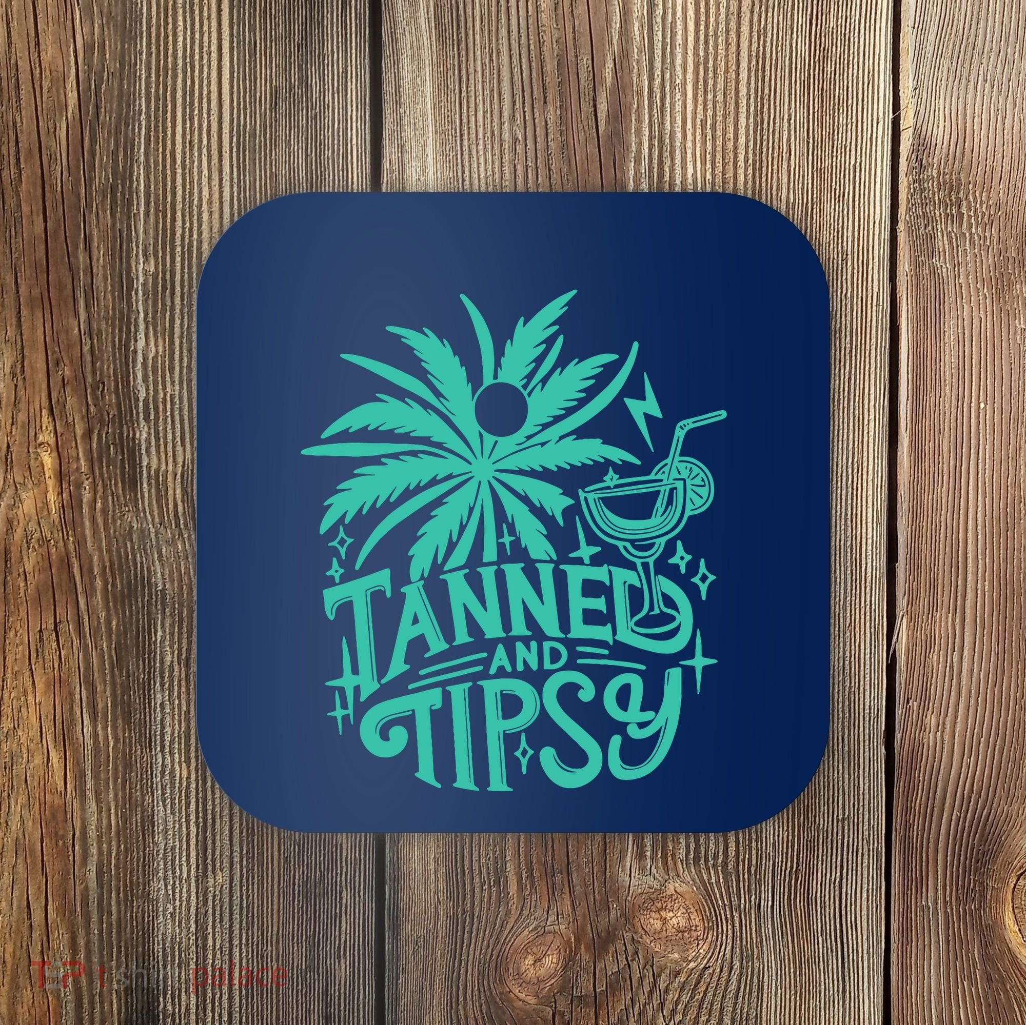 Retro Tanned And Tipsy Beach Summer Vacation Funny Coaster