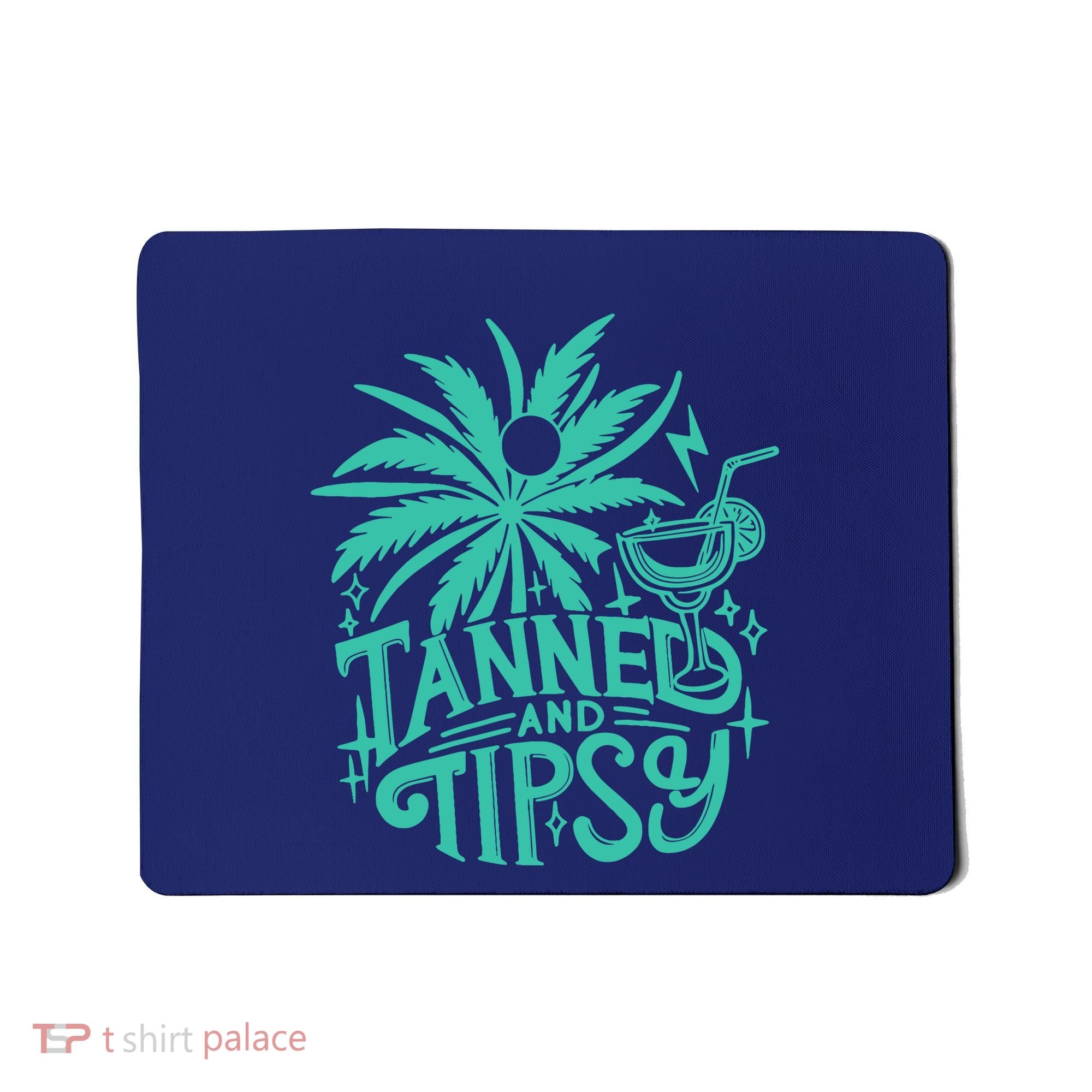 Retro Tanned And Tipsy Beach Summer Vacation Funny Mousepad