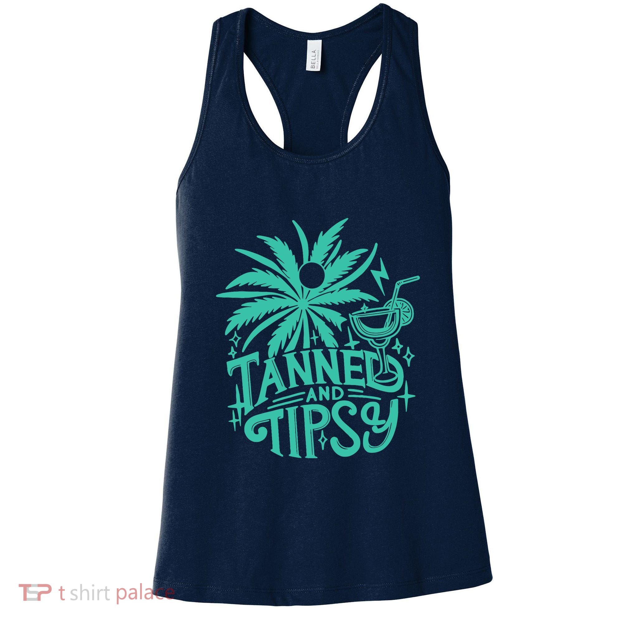 Retro Tanned And Tipsy Beach Summer Vacation Funny Women's Tank Top