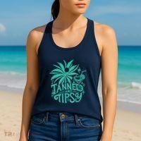 Retro Tanned And Tipsy Beach Summer Vacation Funny Women's Tank Top thumb 2