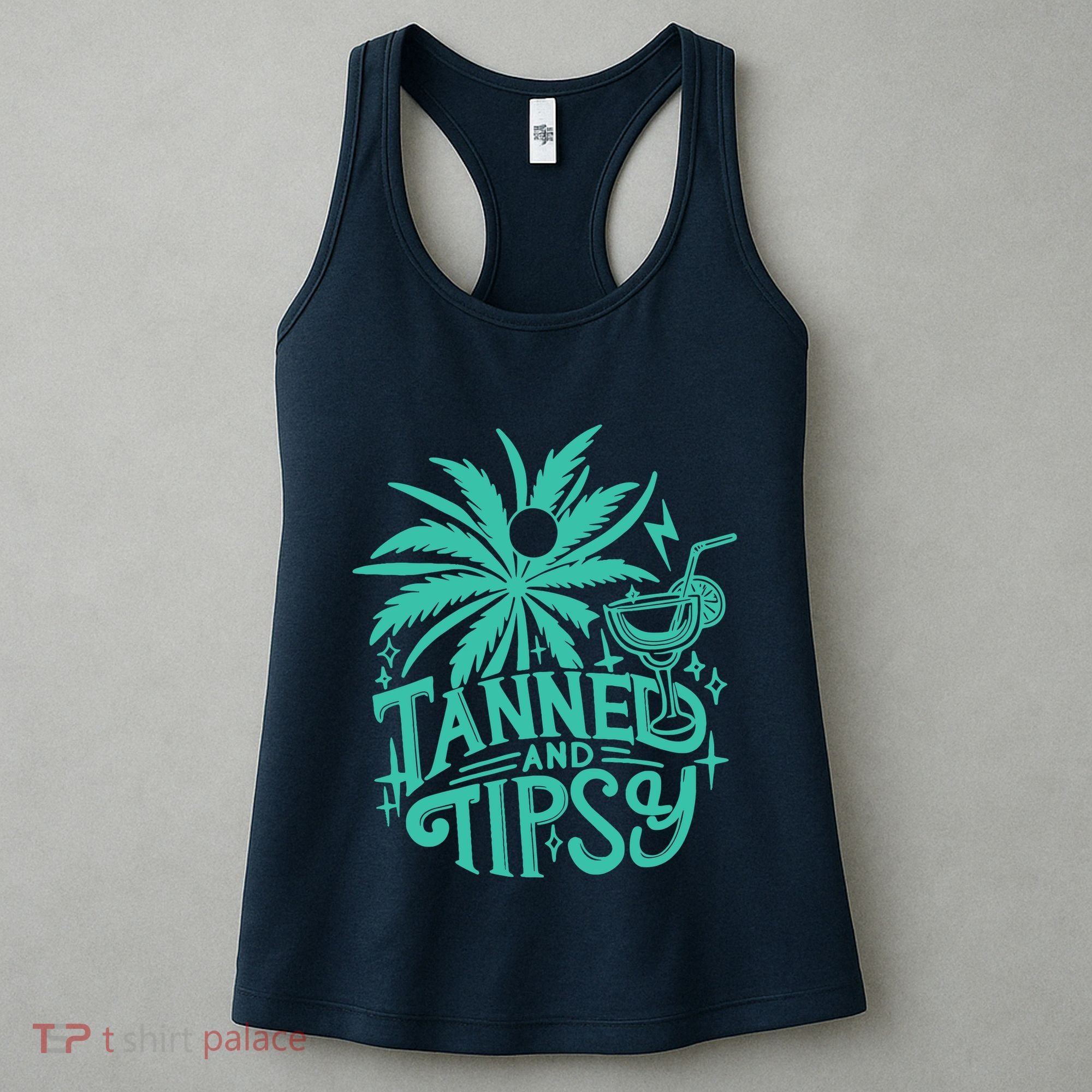 Retro Tanned And Tipsy Beach Summer Vacation Funny Women's Tank Top