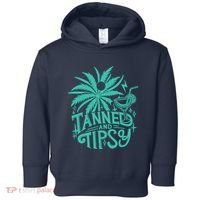 Retro Tanned And Tipsy Beach Summer Vacation Funny Toddler Hoodie thumb 0