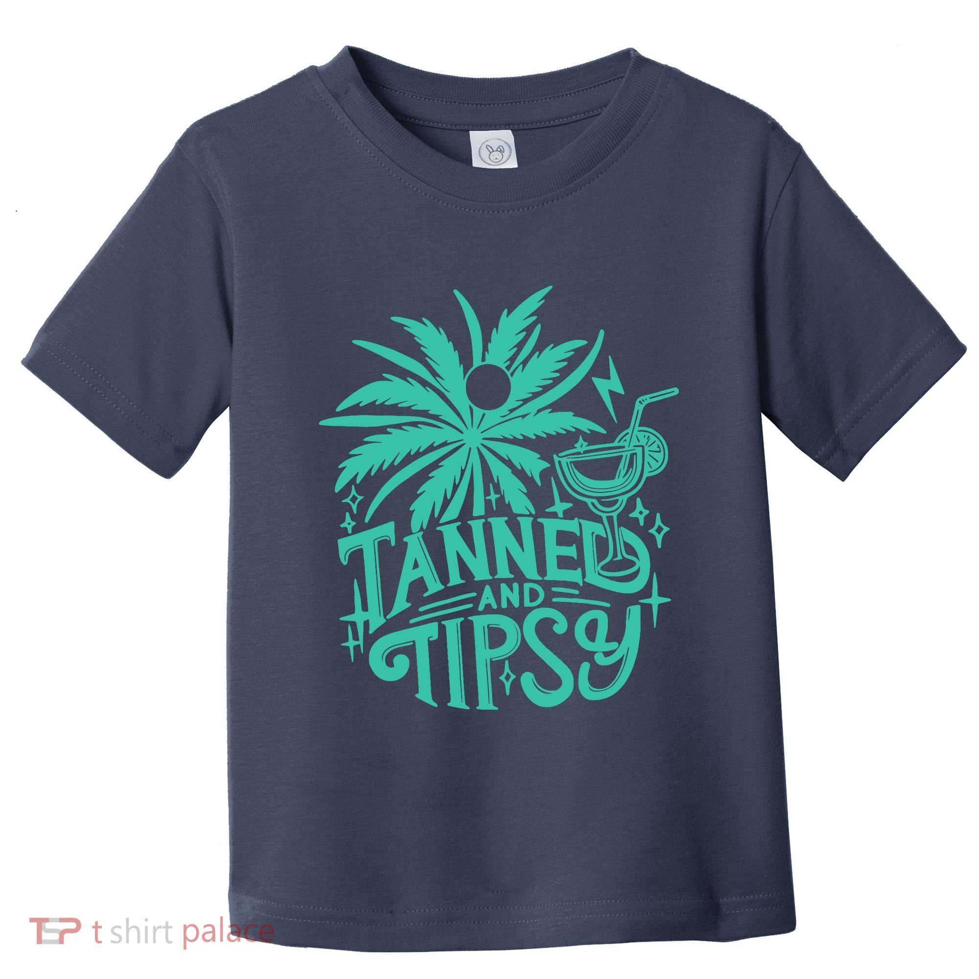 Retro Tanned And Tipsy Beach Summer Vacation Funny Toddler T-Shirt