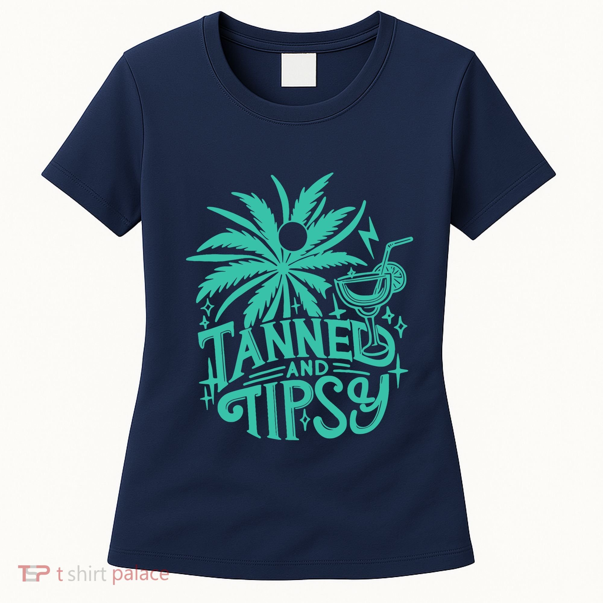 Retro Tanned And Tipsy Beach Summer Vacation Funny Women's T-Shirt