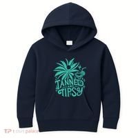 Retro Tanned And Tipsy Beach Summer Vacation Funny Kids Hoodie thumb 0