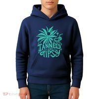 Retro Tanned And Tipsy Beach Summer Vacation Funny Kids Hoodie thumb 4