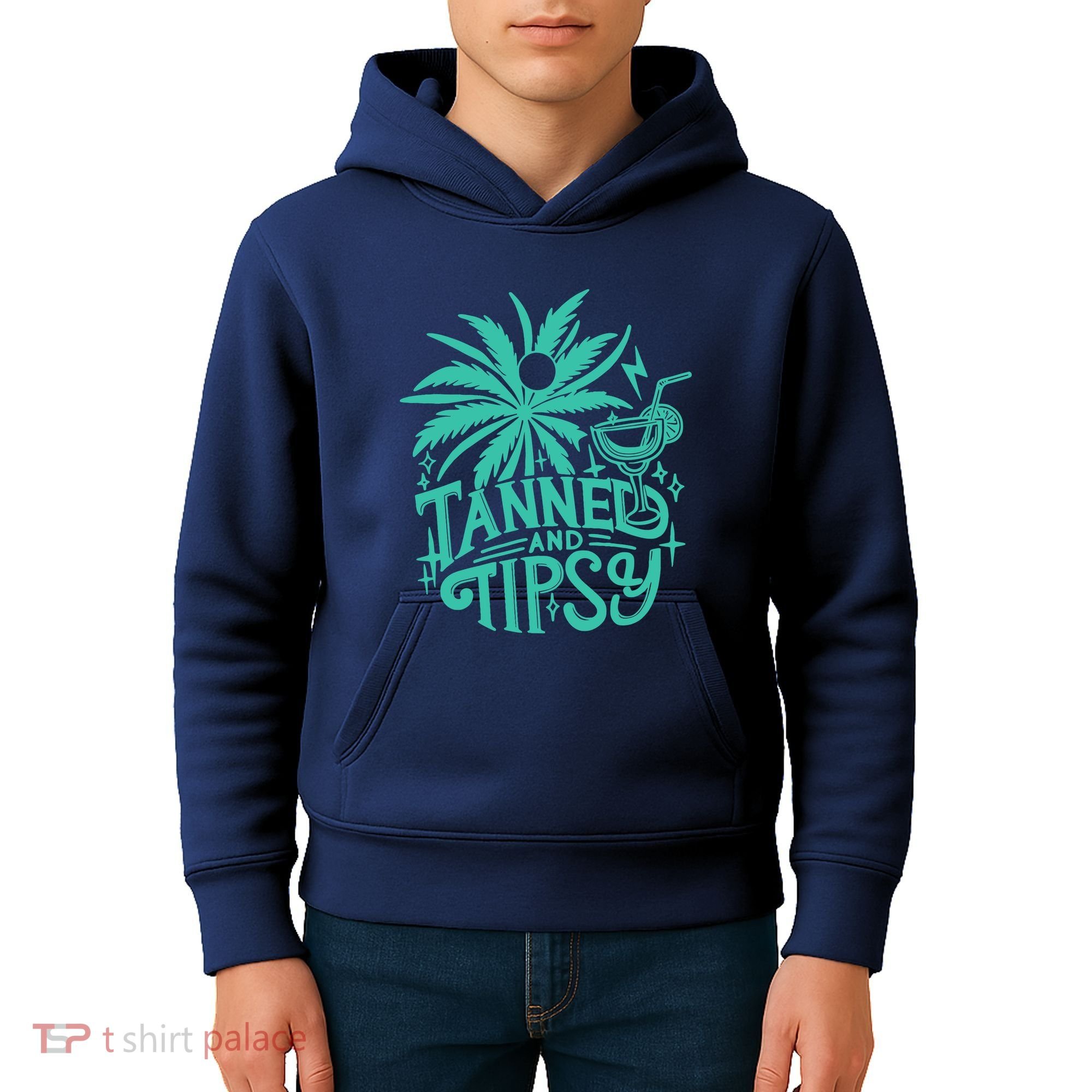Retro Tanned And Tipsy Beach Summer Vacation Funny Kids Hoodie
