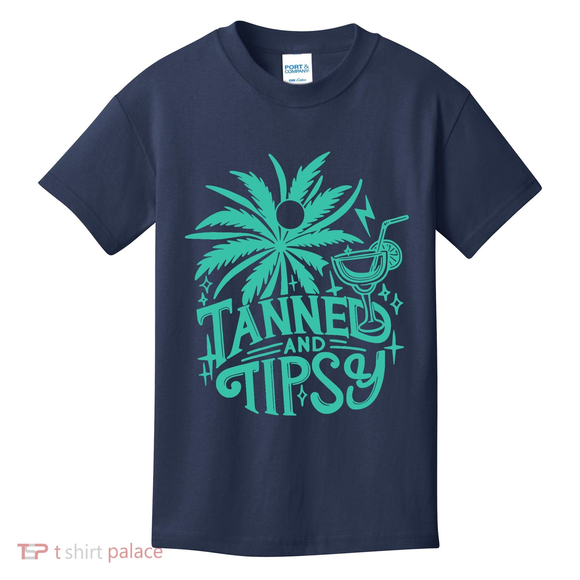 Retro Tanned And Tipsy Beach Summer Vacation Funny Kids T-Shirt