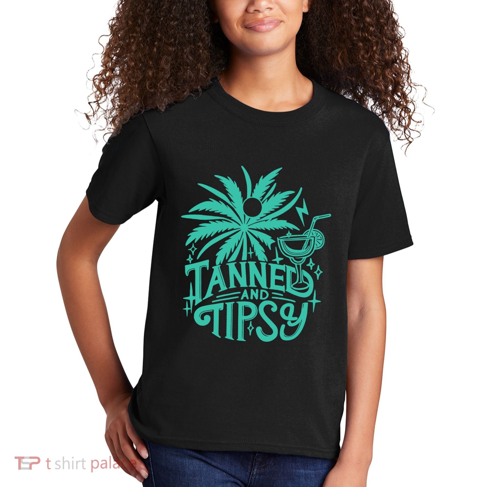 Retro Tanned And Tipsy Beach Summer Vacation Funny Kids T-Shirt