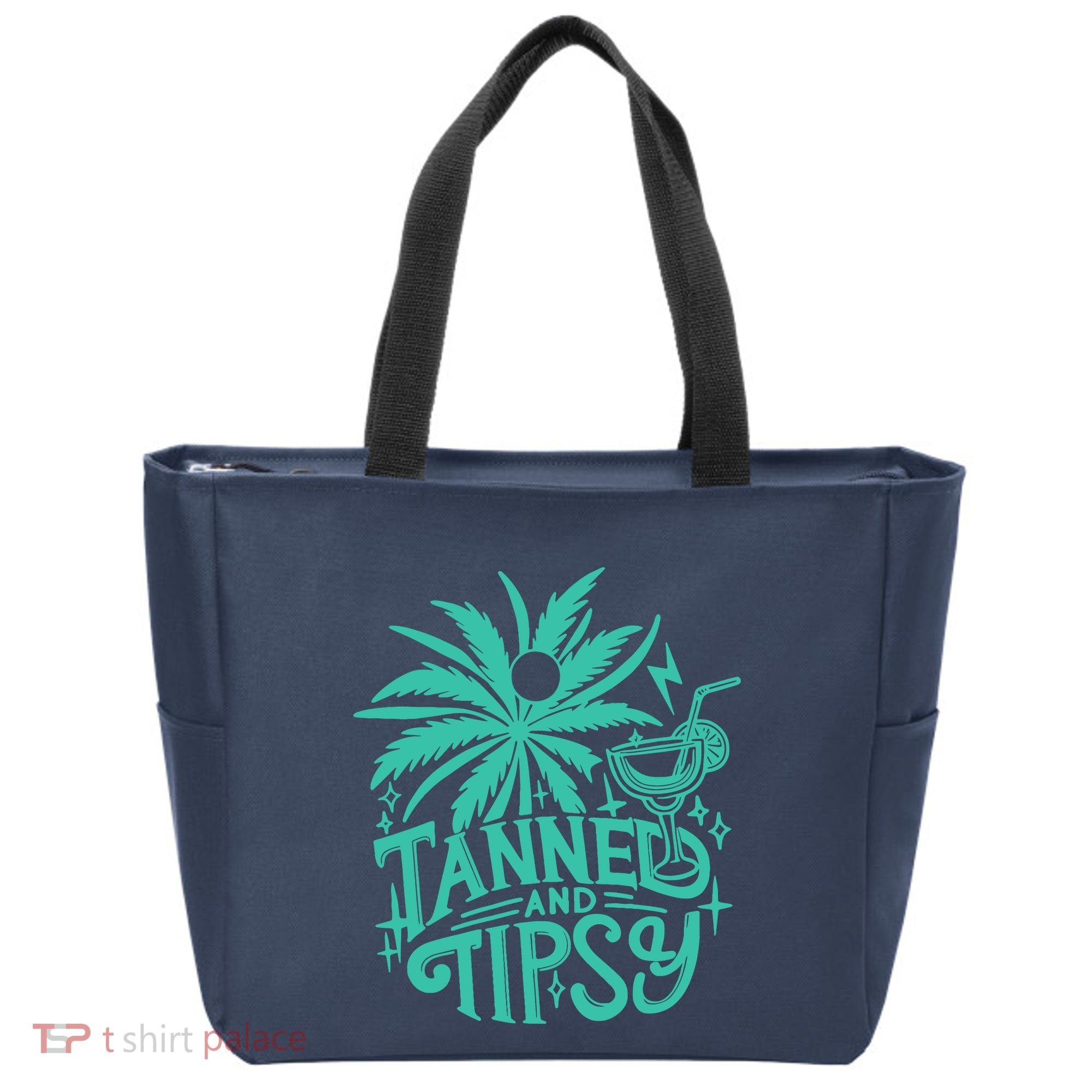 Retro Tanned And Tipsy Beach Summer Vacation Funny Tote Bag