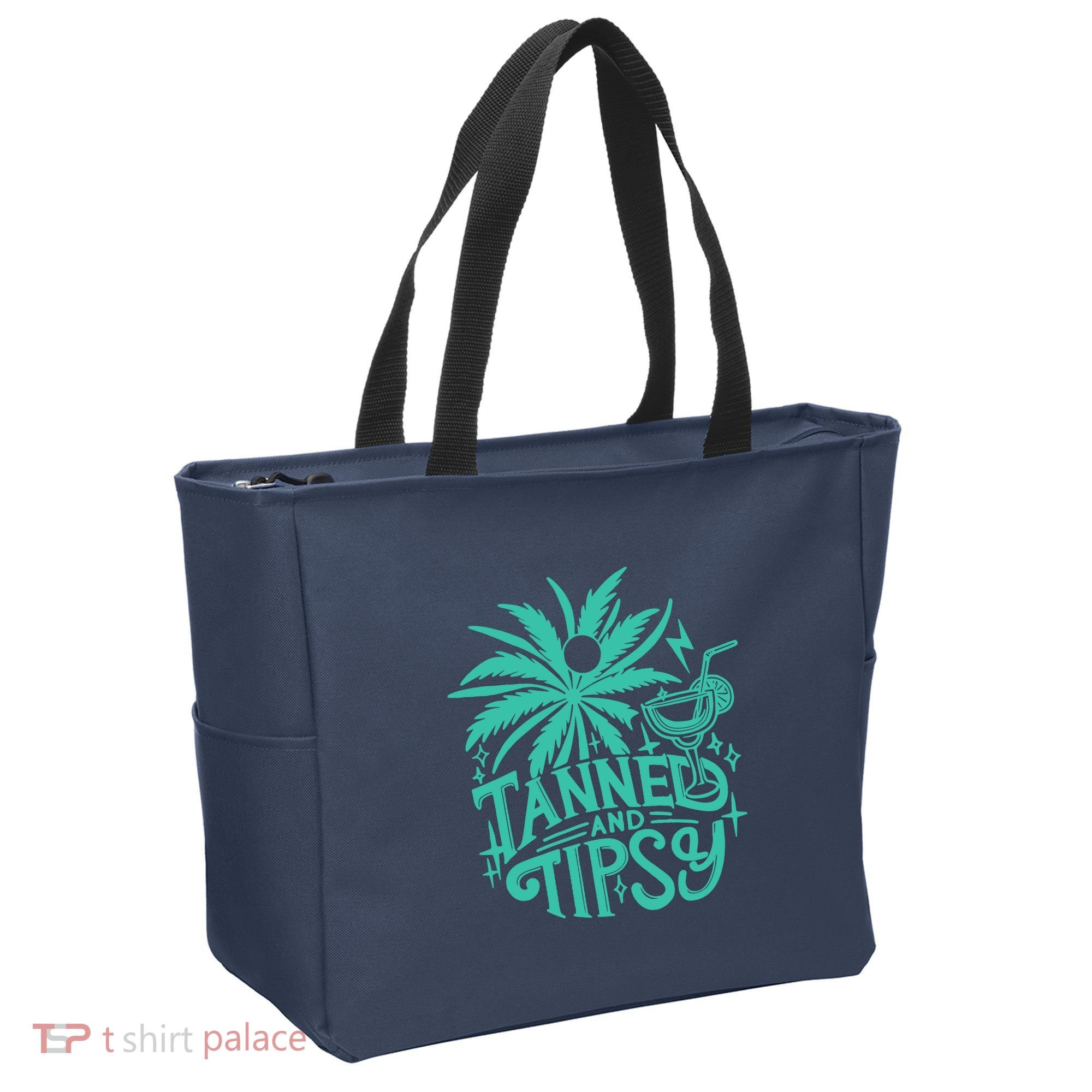 Retro Tanned And Tipsy Beach Summer Vacation Funny Tote Bag