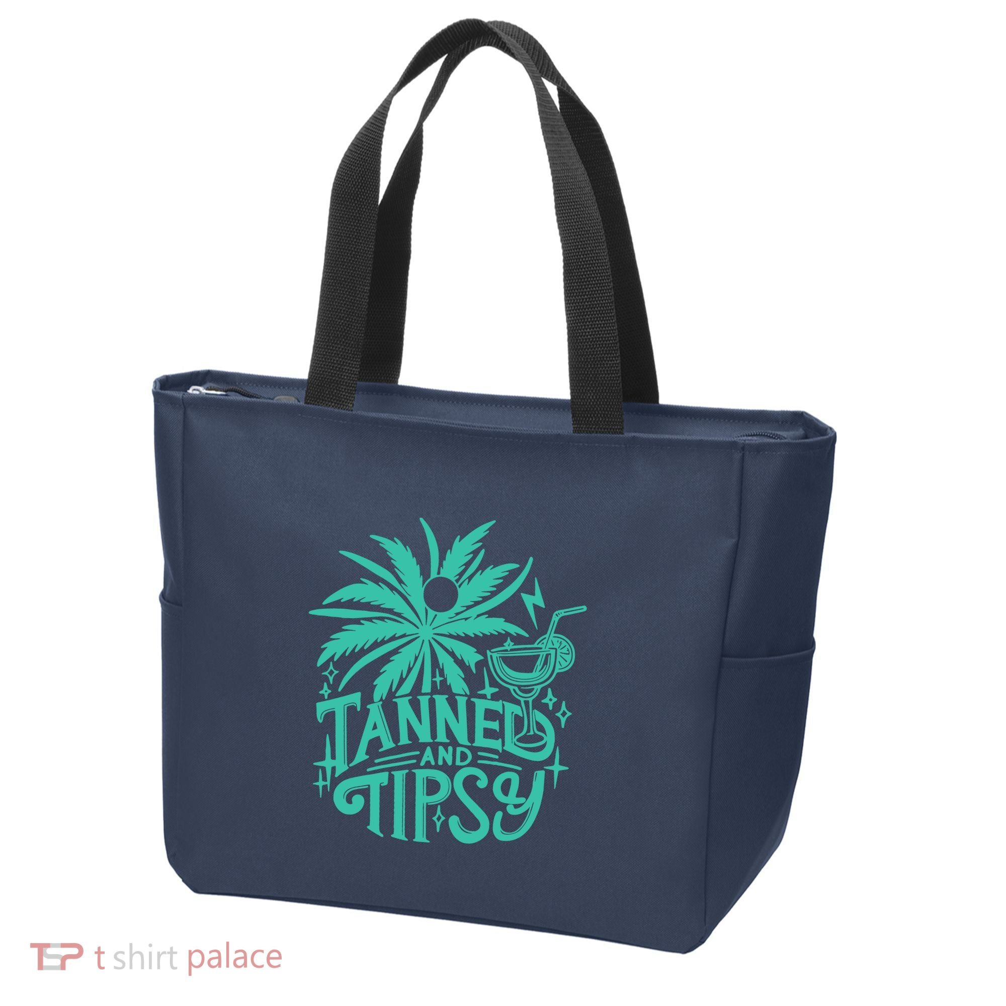 Retro Tanned And Tipsy Beach Summer Vacation Funny Tote Bag
