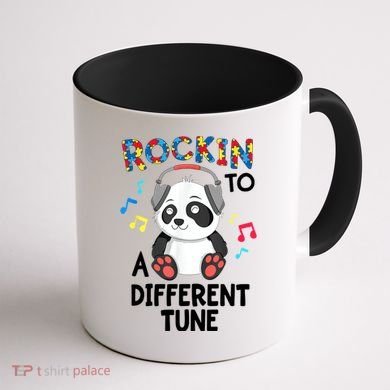 Rockin To A Different Tune Autism Awarness Coffee Mug back